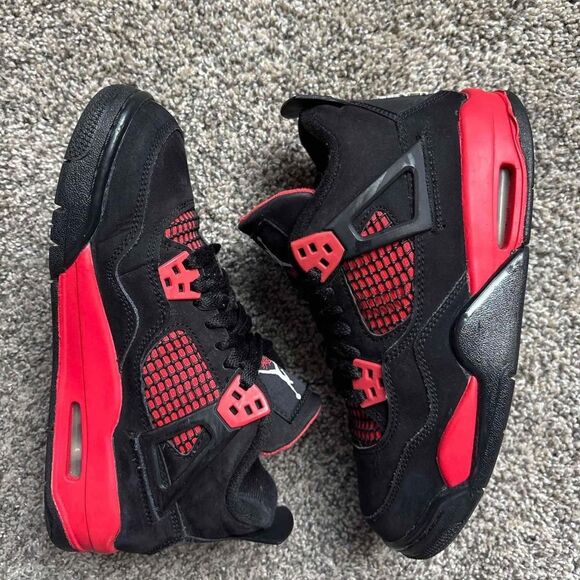 Nike Air Jordan 4 Red Thunder Size 5 Youth (Size 6.5 Women's) - Picture 7 of 7